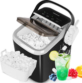 IJsblokjesmachine – 14kg/24 uur – IJsmachine - IJsblokjesmaker - Zwart - Aigostar